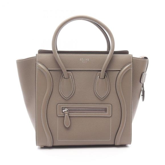 CELINE Brown Leather Tote Bag - Picture 1 of 7